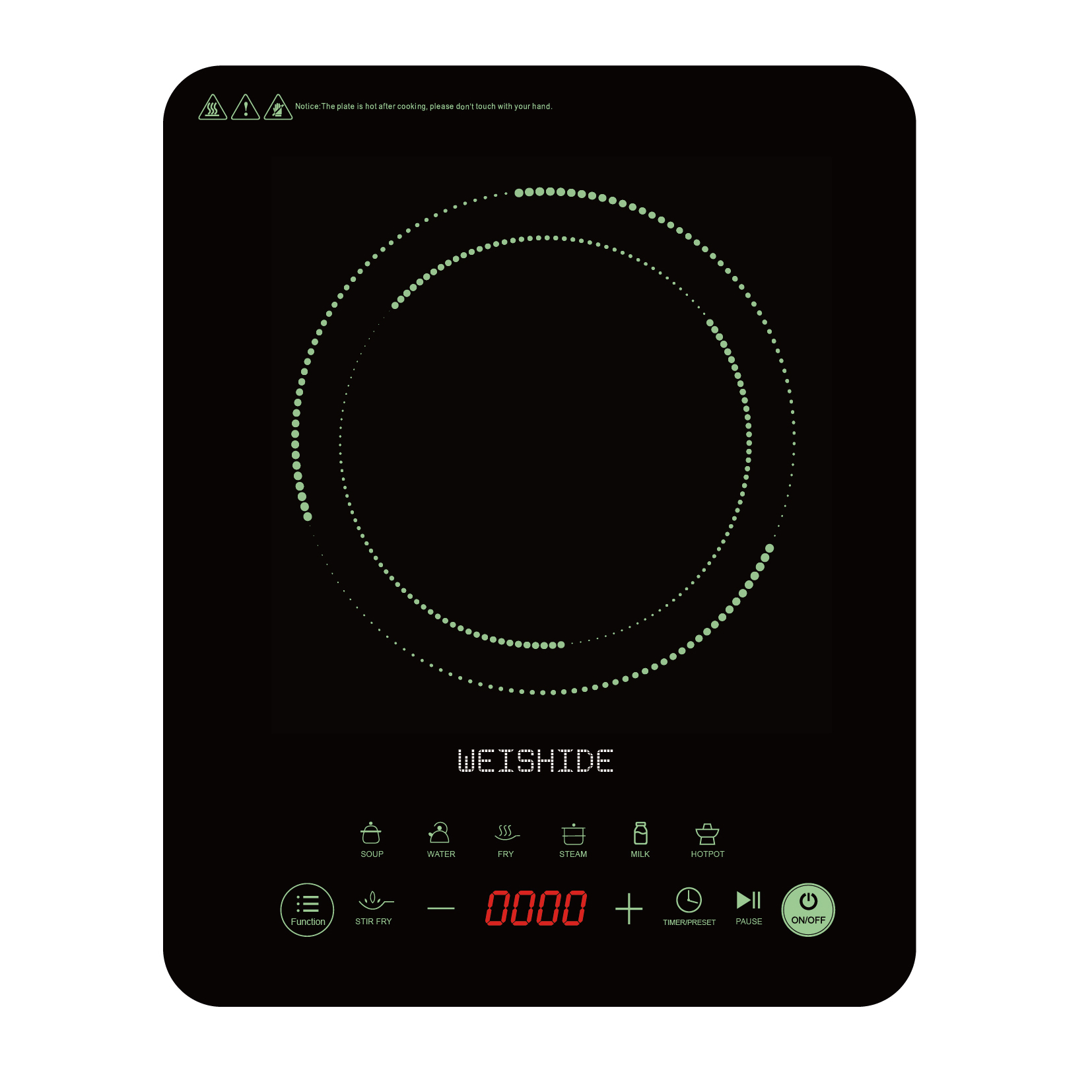 Induction Cooktop Portable - Многофункциональная индукционная плита, керамическая 1200 Вт-1800